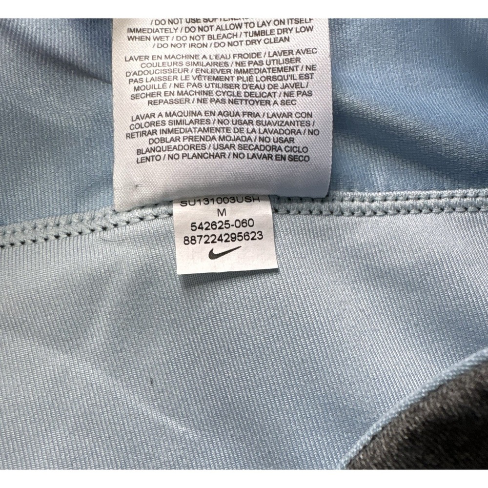 Nike Dri-Fit Athletic Skort Skirt Medium Blue Gray Ruched Tennis Pickleball Golf - Picture 3 of 6